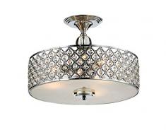Saint Mossi Plafonnier en cristal moderne Gouttelette Lustre Éclairage LED Plafonnier Plafond Luminaire Suspension Luminaire pour Salle à Manger Salle De Bains Chambre Salon 3 E14 39 x 39 x 28 cm
