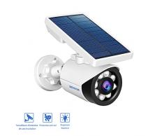 Lampe Solaire Extérieur, Capteur de Mouvement,5-Watts LED Projecteur Solaire sans fil Intelligent avec IP66 Etanche,Détection de Mouvement,Charge de Panneau Solaire