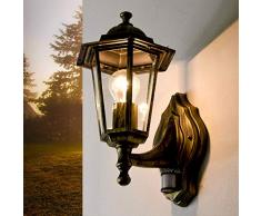 Lampe dextérieur ancienne en or avec détecteur de mouvement Lampe murale à détecteur de forme de lanterne PARIS applique applique porte de balcon dextérieur