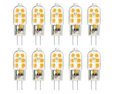 SSendless G4 Ampoules LED, 2W (Ampoule halogène équivalente à 20W) Ampoules LED AC DC 12V 180LM non dimmables pour la maison Ligting, Lustre, Crystal Light, Paquet de 10 (lumière chaude)