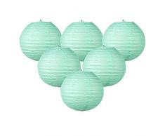 Easy Joy Lanterne Papier Menthe Decoration Lampion Chinois Abat-Jour en Papier Boule pour Décoration de Mariage Maison Fête Anniversaire Chambre - 12 pcs 30 cm