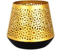 Photophore marocain Ceuta 13cm grand doré | Bougeoir Lanterne marocaine pour l’extérieur au jardin l’intérieur sur la table | Photophores marocains comme décoration de maison orientale