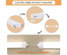 Airand Linkable Neon Led 120cm 36W 3600LM Tube Led Plafonnier Reglette Étanche IP66 Lampe Fluorescent Tubes Lumière Garage Atelier Entrepôt Bureau Salle de passe-temps Salle humide Blanc Neutre