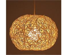 DengWu Suspension Lustre Lustres Plafonniers Style européen moderne Lampe boule rotin pastorale lart minimaliste Restaurant Chambres Balcon suspendus, 30 * 30cm