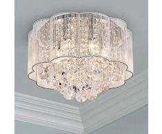 Bestier Cristal moderne gouttes de pluie gouttelettes allumant encastré montage LED plafonnier luminaire suspension pour salle à manger salle de bain chambre à coucher salon 6 ampoules LED E14 requis