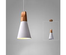 W de brillight Suspension Suspension Bois et Metal Leuchten industrielle Deco Lampe éclairage 1 ampoules lustre Suspension réglable en hauteur pour salon Restaurants Cave Bars antichambres Chambre Balcon toit portant Cave φ12 cm