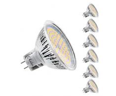 KDP Ampoules LED MR16 GU5.3 12V, Blanc Chaud 2800K, 5W Equivalent à 50W lampe halogène, 420LM, 120° Angle, Ampoules LED Spot Non Dimmable, Lot de 6
