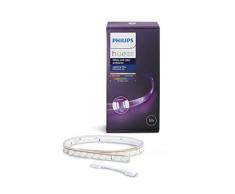 Philips Hue Ruban Lumineux Lightstrip Extension White And Color Ambiance de 1 Mètres, Bande Flexible Lumineuse Contrôlée Par Smartphone - Lampe Led à Variation de Couleurs - Fonctionne avec Alexa