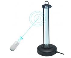 RAIN QUEEN Lampe de Stérilisation UV Germicide Ultraviolette Intégrée avec Désinfection de Ozone désinfectant Portable UV-C LED Voiture ménage réfrigérateur Toilettes Animal Bactérie Virus 36W Noir
