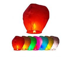 Kentop Lanterne Volante Lanternes Chinoises lampion Cadeau pour fêtes Mariage Lot de 10 (Couleur aléatoire)