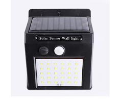 Charge de panneau solaire de puissance élevée Led capteur de corps de lampadaire solaire extérieur Lampe de jardin solaire étanche - Noir