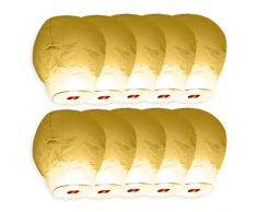 SKYLANTERN 10x Lanterne Volante Blanc 90x60 - Papier Indéchirable - 100% Ignifugé - 100% Biodégradable - sans Métal - Brûleur Inclus et Déjà Monté - Envol et Sécurité Garantis - N°1 en France