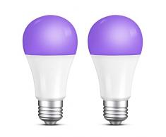 Beedove Ampoule UV 7 W Noir Niveau UVA 365-395 nm E27 Base Ultraviolet Fluorescente Lumière Noire Lumière Noire Violet Neon Lumières