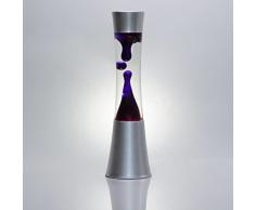 Licht-Erlebnisse LA551206 Lampe de lave aluminium verre 25W G9 Violet Clair Argent 39cm