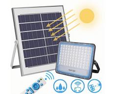 LEDMO Projecteur LED Solaire 100W Lumiere Solaire Exterieur 176 Leds Lampe Projecteur IP67 6000K pour Clôture Cabanon Jardin etc