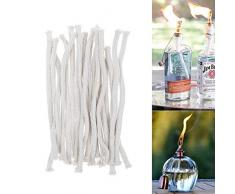 Lot de 50 mèches rondes creuses en coton pour lampe à huile