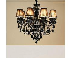 lumières de style européen restaurant noir salon de lustre en cristal lustre penthouse bougie atmosphère gros lustre ancien étage de lhôtel, double lampe murale avec abat-jour