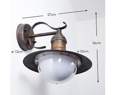 Hofstein Broni Applique murale d'extérieur Forme classique Aspect rustique Avec abat-jour mat