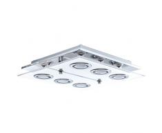EGLO 30932 Plafonnier, Verre, GU10, Chrome, Transparent, Blanc