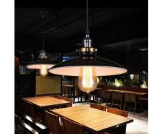Unimall Suspension Luminaire Industrielle Antique Style Vintage de Lampe Culot Edison E27 en Métal 60W pour Salon Cuisine Chambre Restaurant Café Repas Boutique Noir
