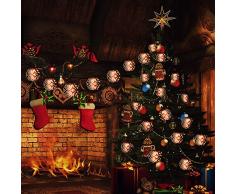Guirlande Lumineuse Boule de Flamme,Tomshine 8 Boules 10M LED Guirlande dHalloween, 4 Modes déclairage, IP44 avec Télécommande, 4 Modes de Minuterie (2/4/6/8H) pour Jardin Patio Noël Halloween