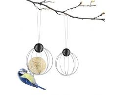 EVA SOLO EV571033 Lot de 2 Supports pour Boules de Graisse avec Suspension Acier Inoxydable/Noir Ø 8 cm