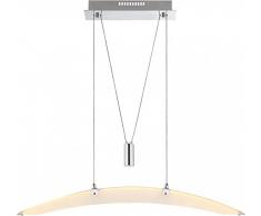 Suspension LED 13,92W luminaire réglable en hauteur chrome verre salle à manger