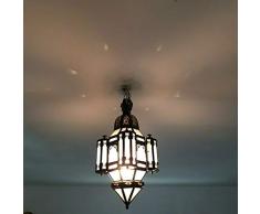lustre plafonnier Marocain verres dépolis lampe de plafond lanterne Marocaine applique