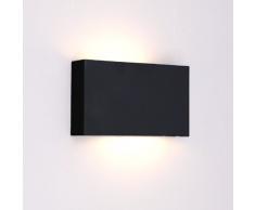 QAZQA Design, Moderne Applique murale Otan noir, Metal, Rectangulaire / Compatible pour LED G23 Max. 2 x 9 Watt A