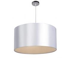 CCLIFE Abat-jour Cylindrique pour Suspension en Tissu de Plafond Moderne - Suspension Plafonnier Existante en Textile - Couleurs au choix, Couleur:Argent