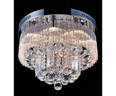 Saint Mossi Plafonnier en cristal Éclairage LED Luminaire Suspension Luminaire pour Salle à Manger Salle De Bains Chambre Salon 12 G9 40 x 25 x 40 cm