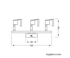 Plafonnier "LEONIS", spots, GU10, luminaire, lampe de parlat pour trois ampoules spot