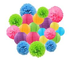 21 Lanternes De Papier Colorées, Lanternes en Papier Chinoises, Tailles Assorties pour Décoration De Mariage Réception Crafts DIY Lanternes pour Décoration De, Noël, Maison, Anniversaire, Fête Etc