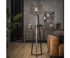 famlights Riccardo Lampadaire en métal antharzite 1 ampoule E27 Design industriel élégant pour salon chambre à coucher Lampe de chevet rotative
