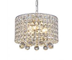 Lustre en cristal moderne, Plafonnier encastré à 3 lumières Diamètre de 9,8 pouces pour couloir, salle à manger, chambre à coucher, salon, cuisine