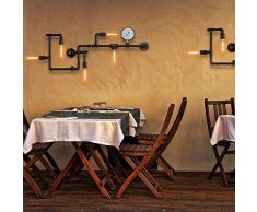 BAYCHEER Lampe Applique Murale Rétro Industrielle E27 avec 5 Douille Métal Tuyau Eclairage Decoratif