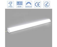 Viugreum Réglette LED 120cm, 60W, 6000LM, Blanc froid 6000K, LED Tube Light, Réglette LED pour bureau, garage, atelier et chambre, salon, salle de bain, cuisine