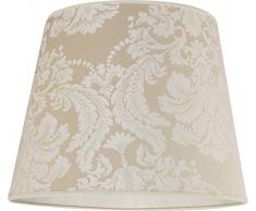 Abat-jour conique en tissu Lampadaire pour E27 motif baroque Ecru White Abat-jour textile blanc Lampadaire