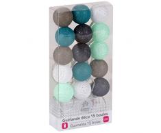 Promobo - Guirlande Boule Lumineuse 15 LED Déco Scandinave Diamètre 3,5cm Vert