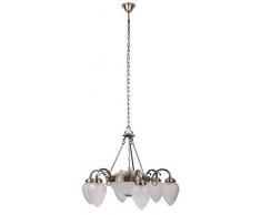 Lampe Luminaire Lustre Design Suspension Style Art Nouveau Bronze / Verre Opal 1/4/767