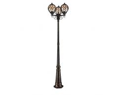 Réverbère exterieur, lanterne, 3 lampes, lampadaire, style rustique, vintage armature en Metal couleur bronze antique, plafonnier en verre, pour jardin, maison, rue, 3 ampoules E27 100 W IP54 220V