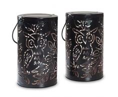 Gadgy 2 jeux de lanterne solaire exterieur | pour les décorations de jardin | eclairage jardin décorative avec reflet dhibou | Ornements suspendus, de table ou de sol étanches