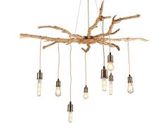 Lustre- Branches darbres lustres, hall restaurant bar café bar en bois massif rétro vent loft industriel maille lampes gamma AA+ (Taille : 8 heads)