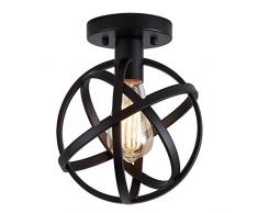 Yncc Luminaire Suspendu Lumière Pendante Boule LED Moderne Plafonnier à Montage Semi-Encastré avec Mini-Cage en Métal, pour Hall Dentrée, Couloir, Escalier, Porche, Chambre à Coucher