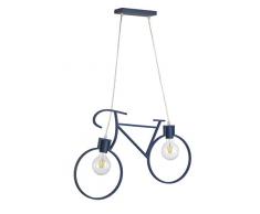 ONLI - Lampe à suspension 2 lumières Bike en forme de vélo. Métal bleu