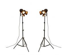 YUENSLIGHTING Industriel Vintage LED Lampadaire Pas Dimmable Full Spectrum Lumière Naturelle Lumière du Jour avec Trépied Col de Cygne pour Salon Chambre à Coucher Bureau Éclairage Bar Pack de 2