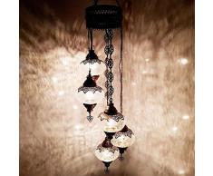 Turkish Marocain Fait à la Main Style Tiffany Suspension Verre Lustre Lampe Lumière - Ottomane Lustre