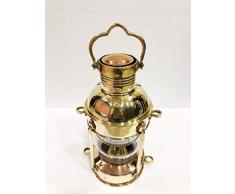 Laiton antique 38,1 cm Phare Lanterne Lampe Bateau Maritime Nautique Décoration Murale à Suspendre Décoration de Maison