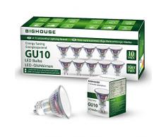Ampoules LED GU10, 5W équivalent Ampoule Halogène 60W, 400lm, Blanc Chaud 3000K, 120° Larges Faisceaux, Ampoules LED Spot, Lot de 10 [Classe énergétique A+]