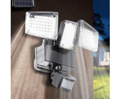 IDMarket - Projecteur Solaire 3 têtes 178 LED détecteur de Mouvement